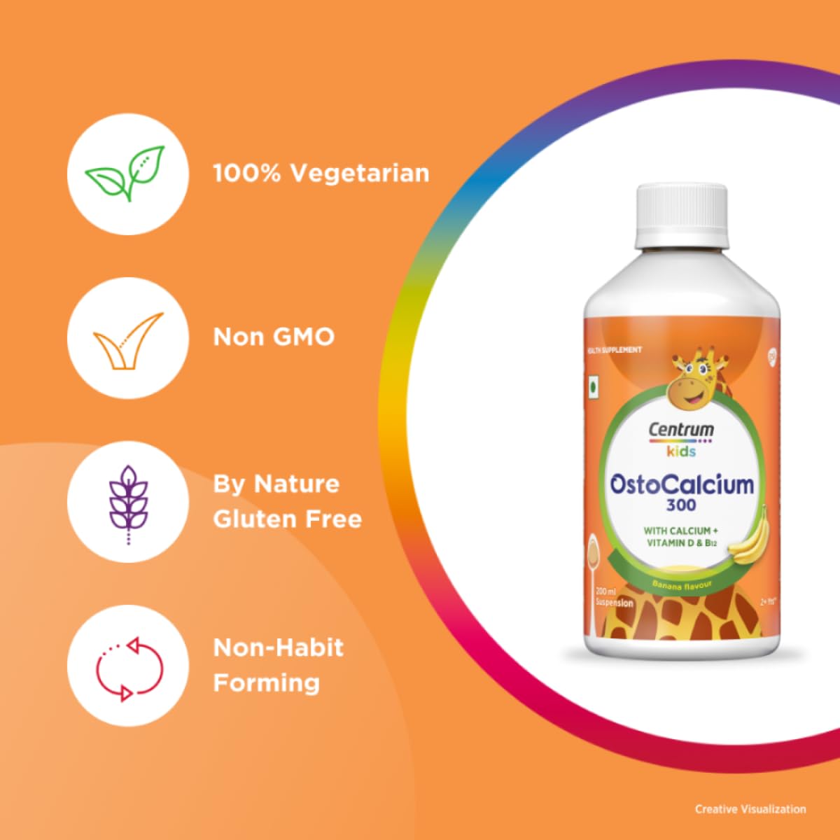 CENTRUM OSTOCALCIUM KIDS 300 SUSPENSION | VIT D & CALCIUM TO SUPPORT GROWTH 200ML