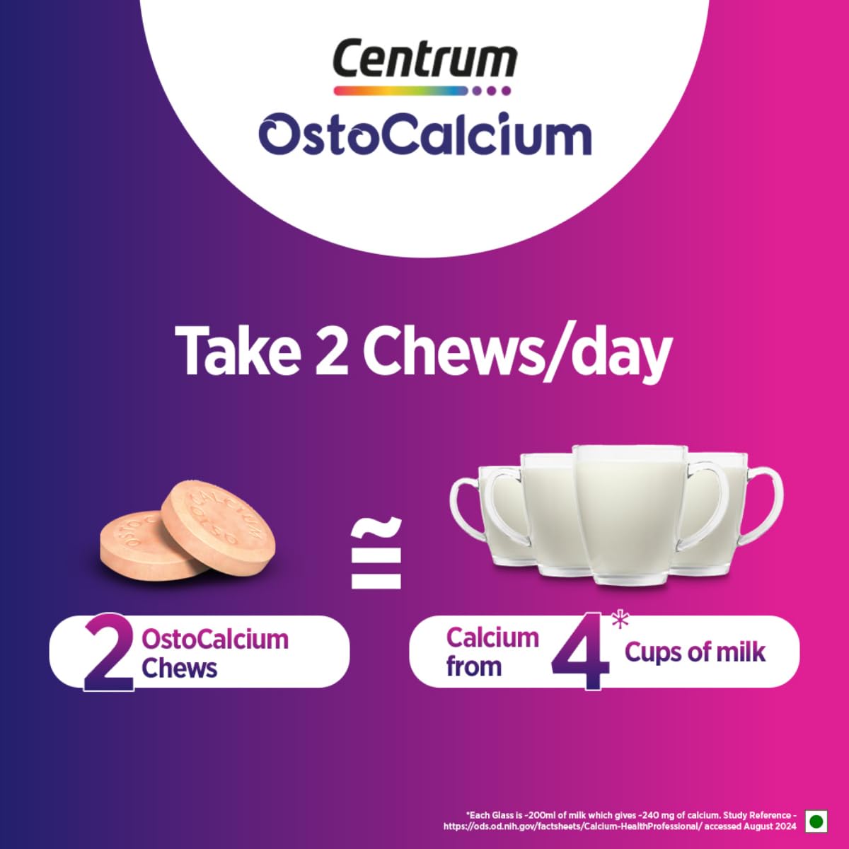 OSTOCALCIUM TOTAL CHEWABLE TABLET WITH VITAMIN D & CALCIUM 30 TABLETS