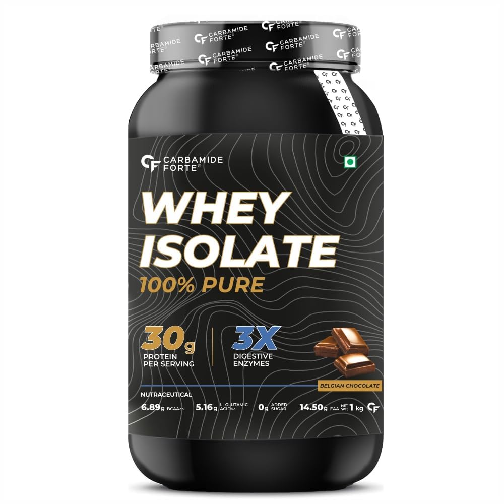 CARBAMIDE FORTE WHEY PROTEIN POWDER ISOLATE 100% PURE PROTEIN POWDER BELGIAN CHOCOLATE 1KG
