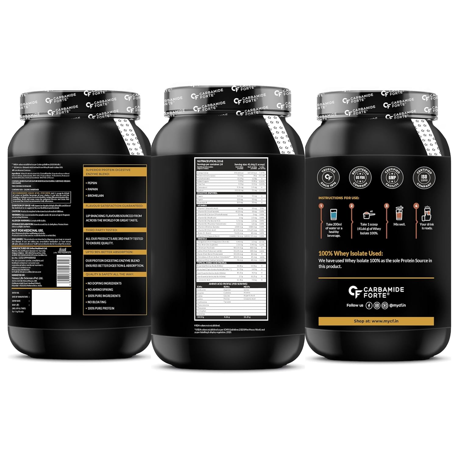 CARBAMIDE FORTE WHEY PROTEIN POWDER ISOLATE 100% PURE PROTEIN POWDER BELGIAN CHOCOLATE 1KG