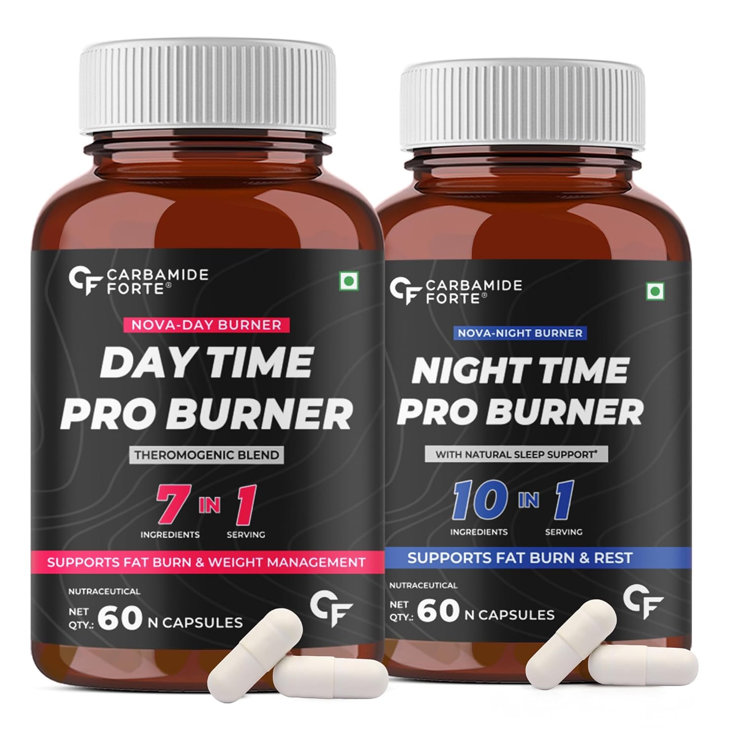 CARBAMIDE FORTE DAY & NIGHT FAT BURNER FOR WEIGHT LOSS FOR WOMEN AND MEN  60 CAPSULES