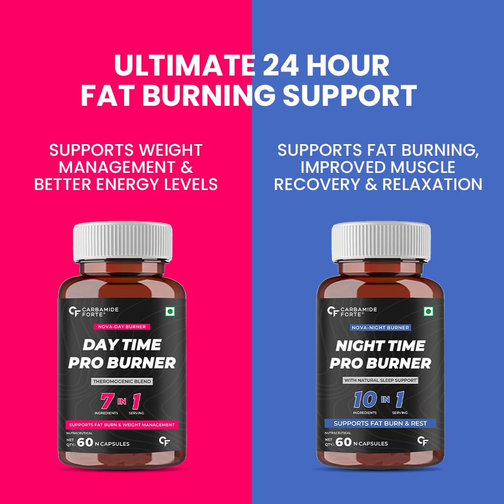 CARBAMIDE FORTE DAY & NIGHT FAT BURNER FOR WEIGHT LOSS FOR WOMEN AND MEN  60 CAPSULES