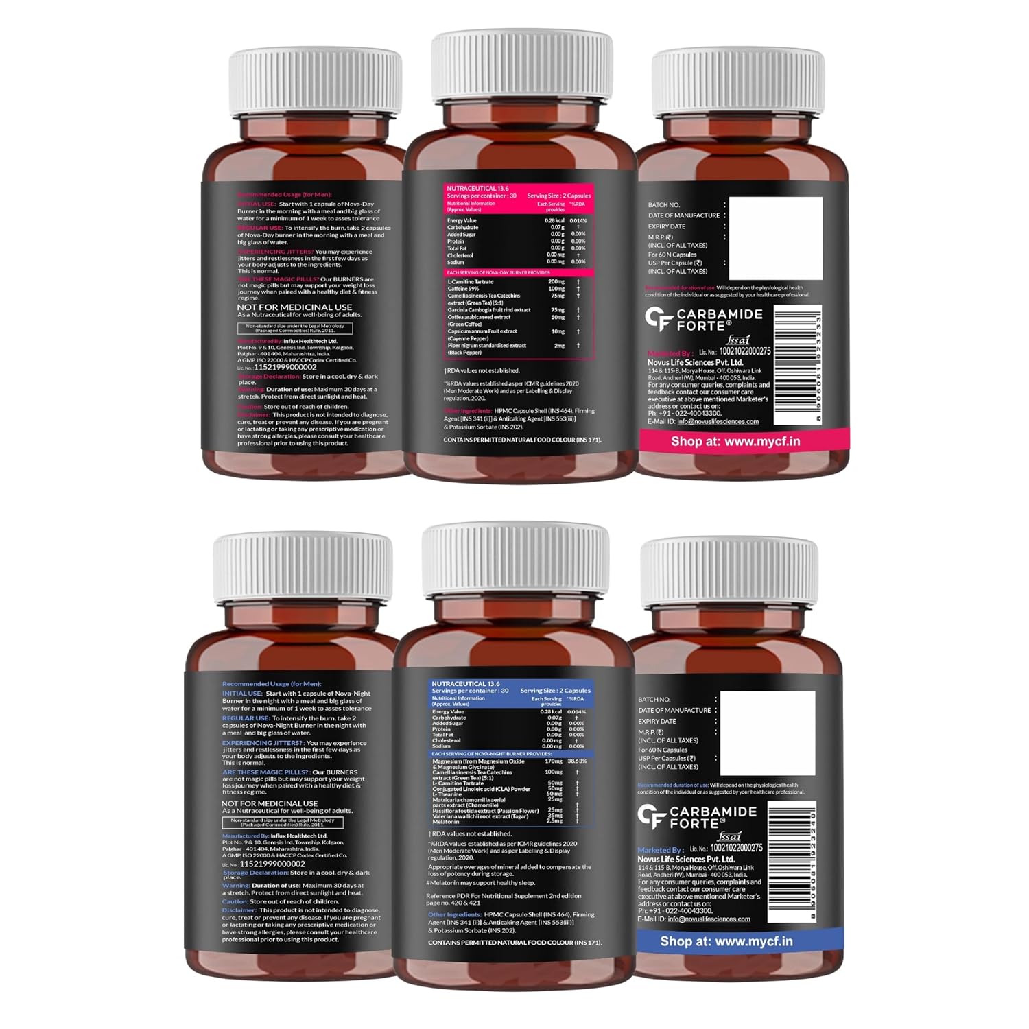 CARBAMIDE FORTE DAY & NIGHT FAT BURNER FOR WEIGHT LOSS FOR WOMEN AND MEN  60 CAPSULES