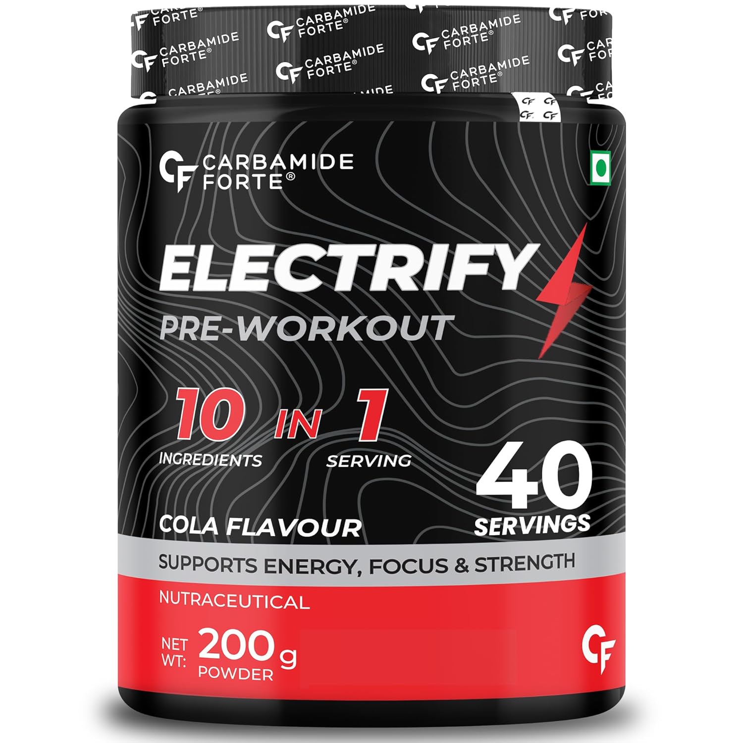 CARBAMIDE FORTE PRE WORKOUT FOR MEN & WOMEN FOR ENERGY, FOCUS & STRENGTH COLA FLAVOUR 200GM