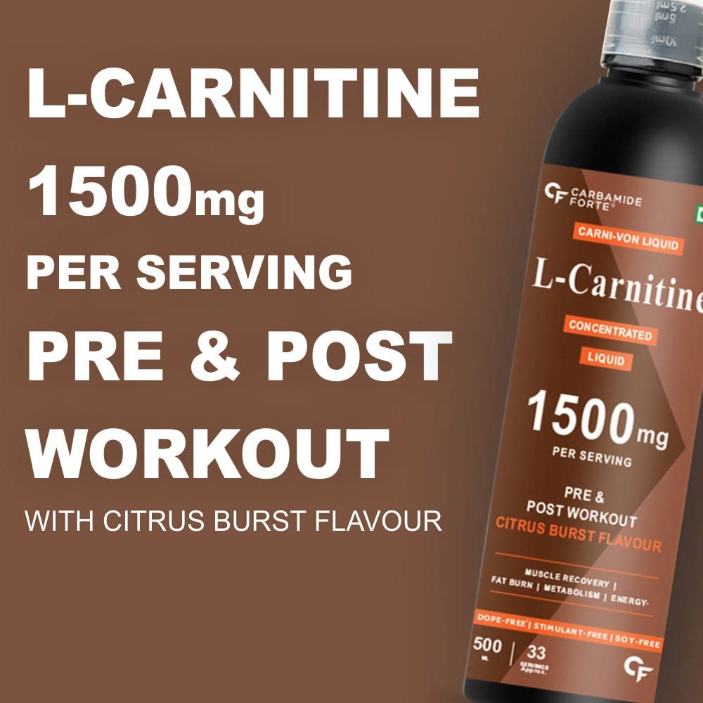 CARBAMIDE FORTE L-CARNITINE CONCENTRATED LIQUID WITH 1500MG PRE & POST WORKOUT SUPPLEMENT 500ML