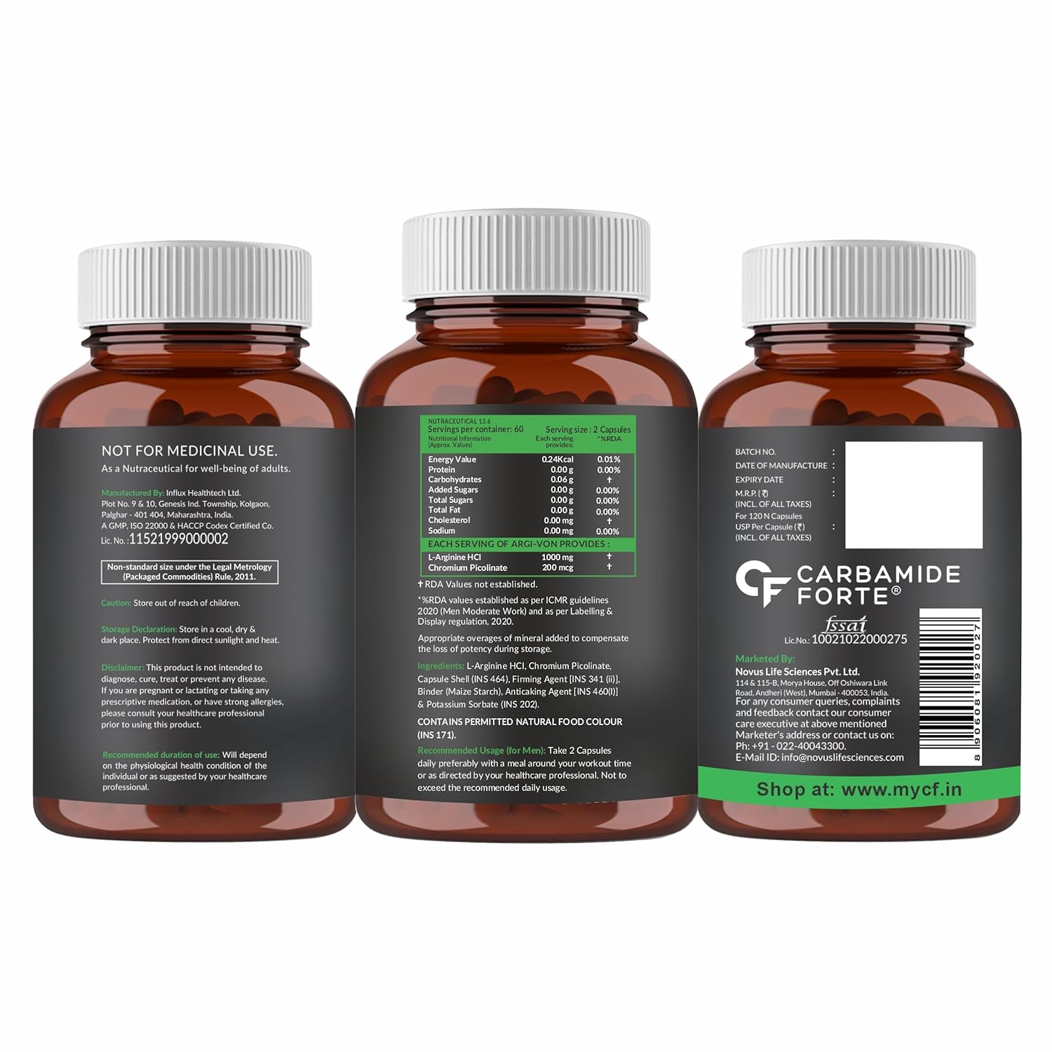 CARBAMIDE FORTE L-ARGININE, CREATINE 1000MG FOR ADULTS PER SERVING 120 CAPSULES