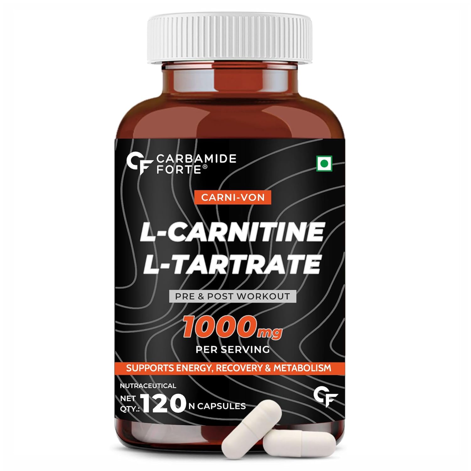 CARBAMIDE FORTE L CARNITINE L TARTRATE 1000MG CAPSULES PRE WORKOUT SUPPLEMENT 120 CAPSULES