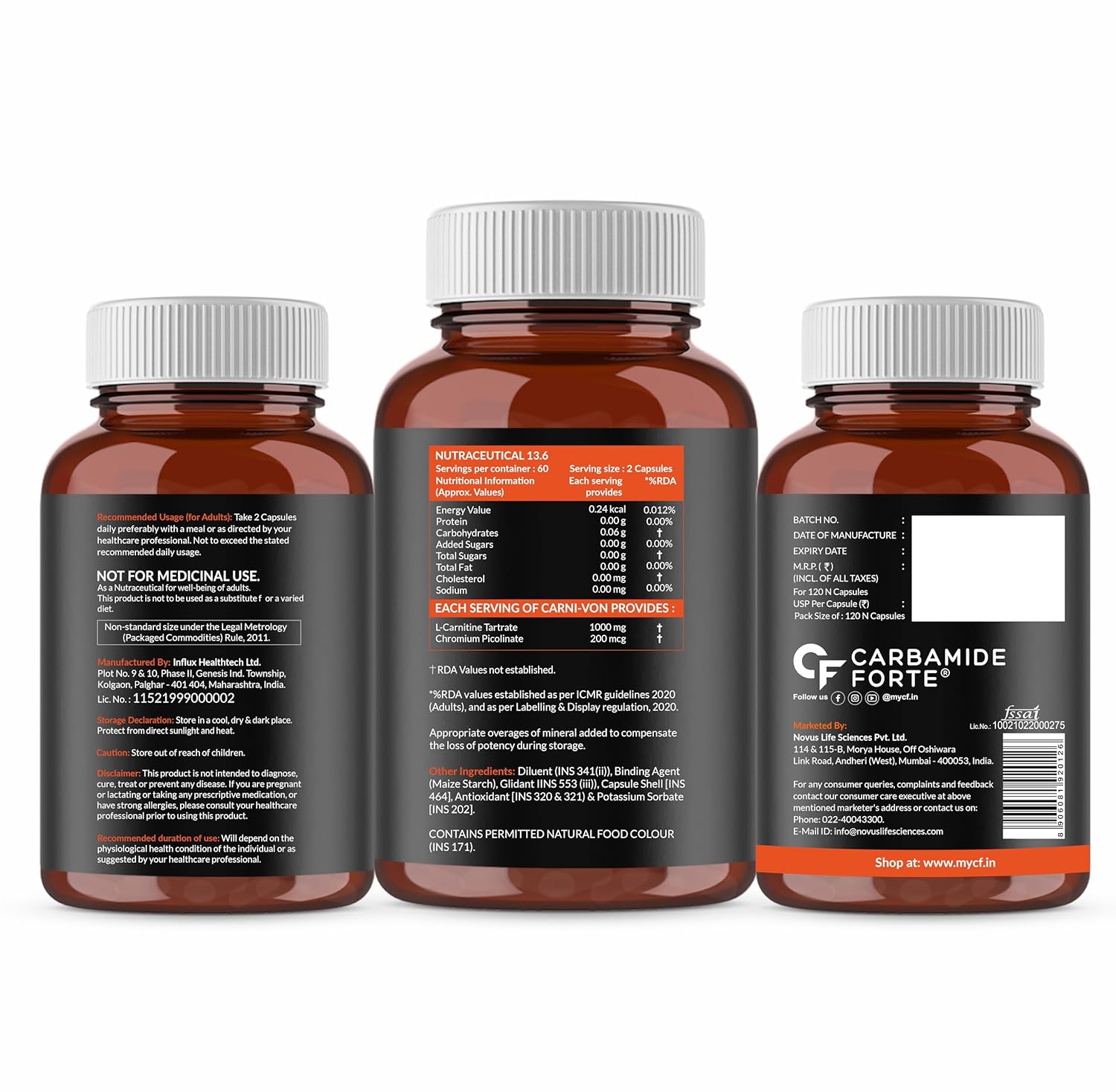 CARBAMIDE FORTE L CARNITINE L TARTRATE 1000MG CAPSULES PRE WORKOUT SUPPLEMENT 120 CAPSULES