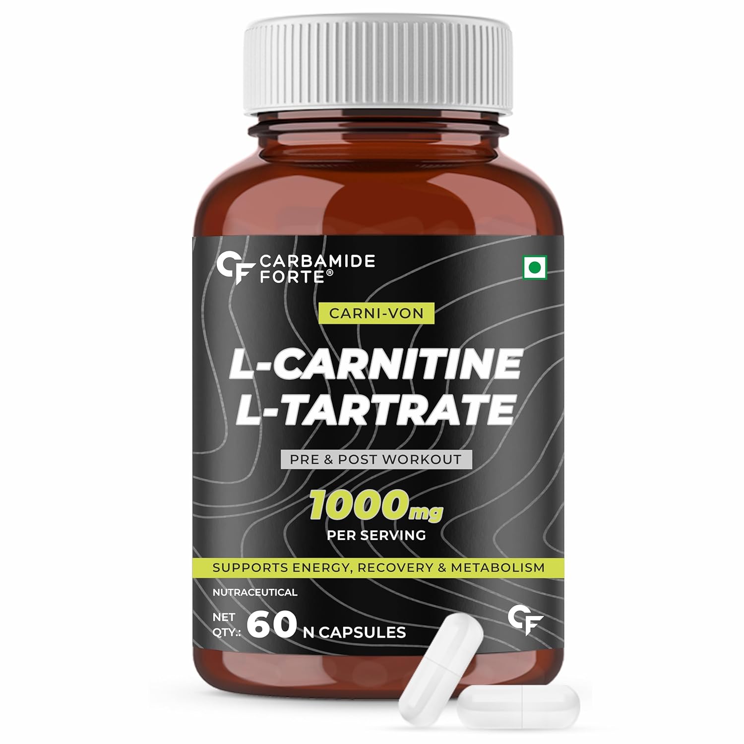 CARBAMIDE FORTE L CARNITINE  1000MG CAPSULES PRE WORKOUT SUPPLEMENT - 60 CAPSULES