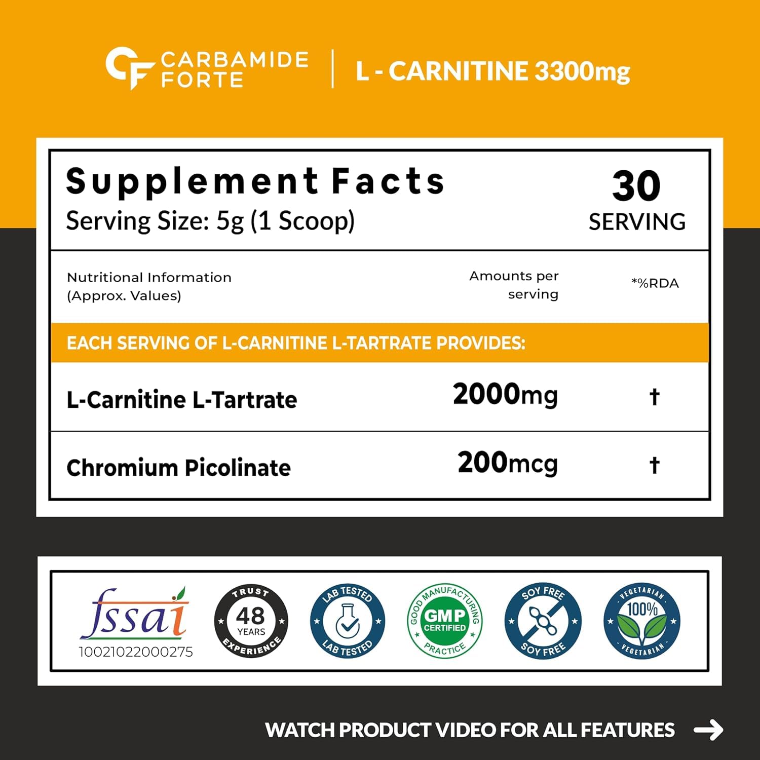 CARBAMIDE FORTE L CARNITINE POWDER L-CARNITINE L TARTRATE 2000MG PRE WORKOUT MANGO FLAVOUR 150GM