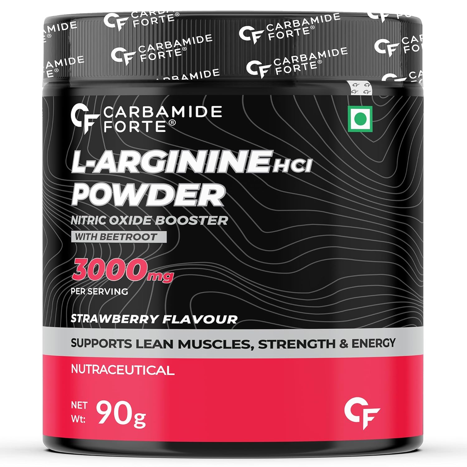 CARBAMIDE FORTE L ARGININE POWDER SUPPLEMENT 3000MG PRE-WORKOUT STRAWBERRY FLAVOUR 90GM