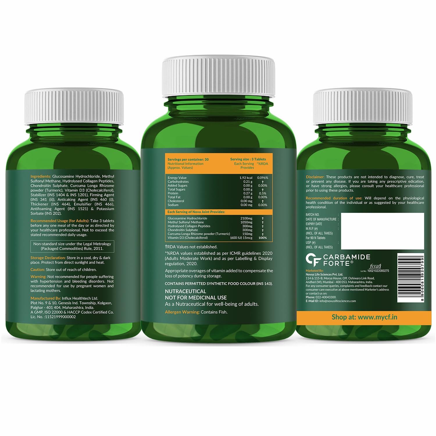 CARBAMIDE FORTE GLUCOSAMINE TABLETS - JOINT SUPPORT JOINT PAIN 90 TABLETS