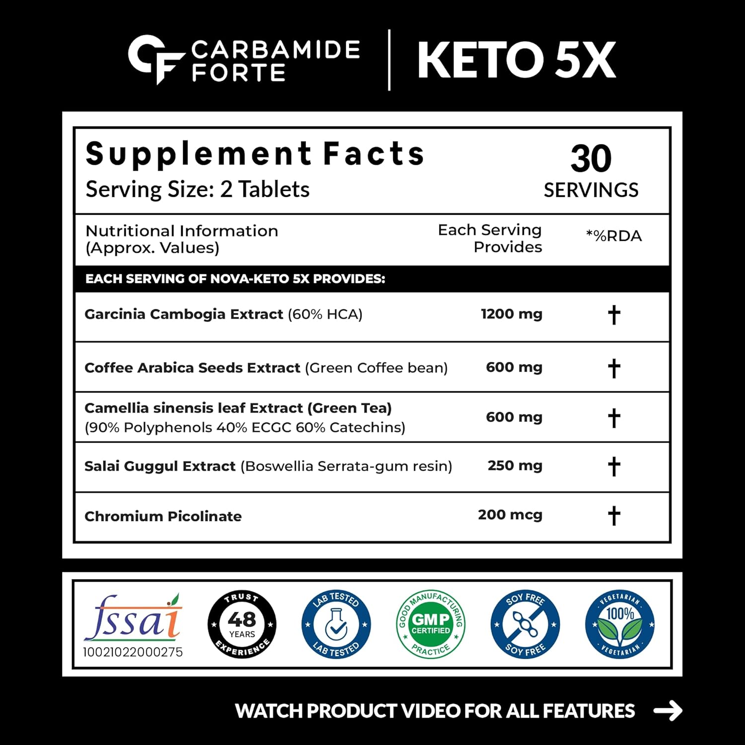 CARBAMIDE FORTE KETO FAT BURNER & NATURAL WEIGHT LOSS SUPPLEMENT 60 TABLETS