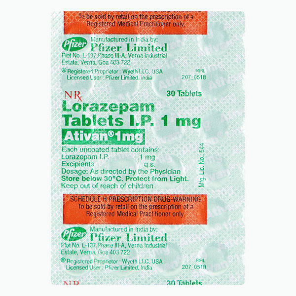 ATIVAN 1MG TABLET