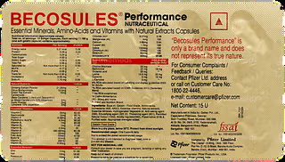 BECOSULES PERFORMANCE CAPSULE WITH MINERALS, AMINO ACIDS & VITAMINS