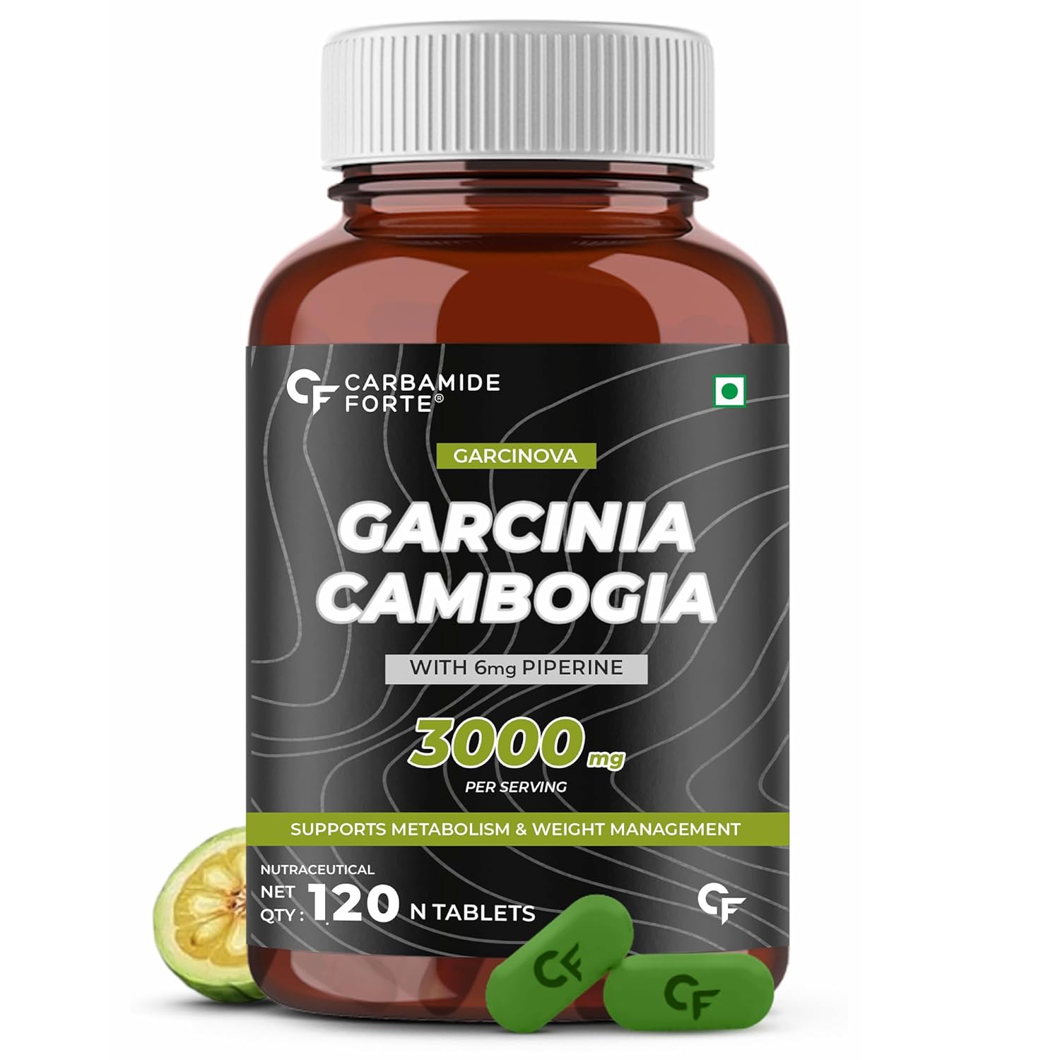 CARBAMIDE FORTE GARCINIA CAMBOGIA 3000MG 60% HCA & 6MG PIPERINE PER SERVING 120 TABLETS