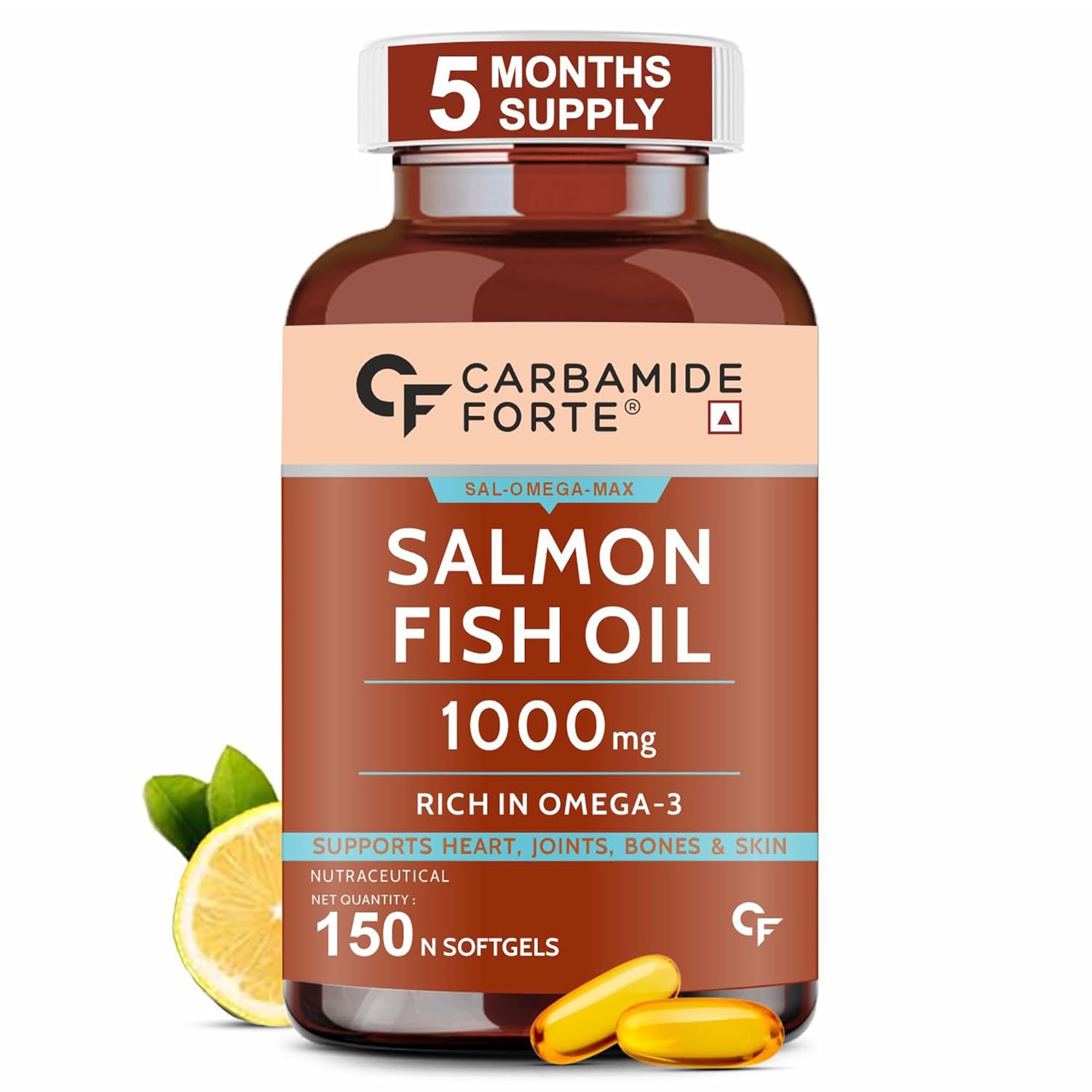 CARBAMIDE FORTE SALMON FISH OIL OMEGA 3 CAPSULE 1000 MG FOR ADULTS -150 CAPSULES