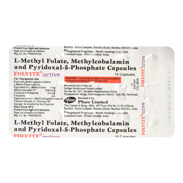 FOLVITE ACTIVE CAPSULE | WITH ESSENTIAL VITAMINS | FOR NUTRITIONAL DEFICIENCES