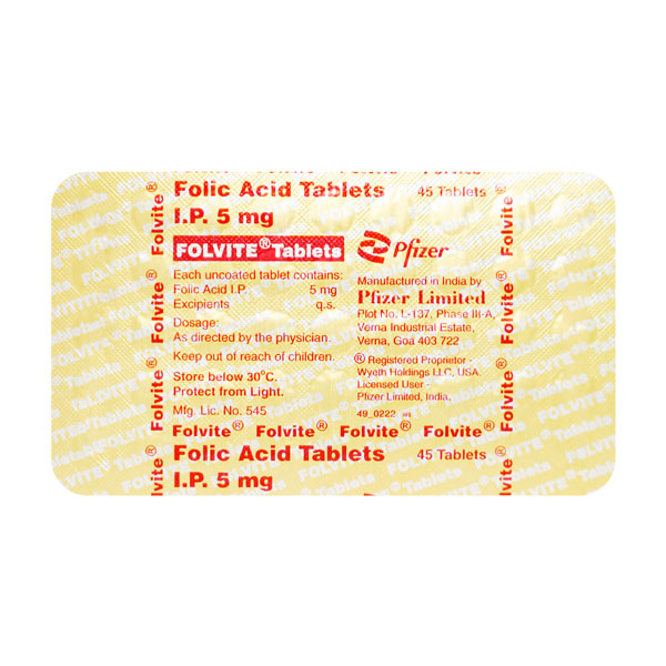 FOLVITE 5MG TABLET
