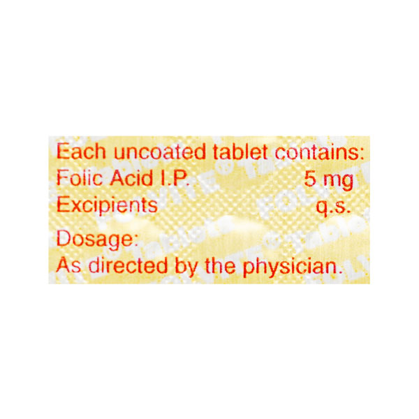 FOLVITE 5MG TABLET