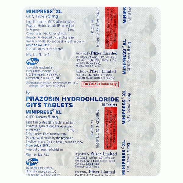 MINIPRESS XL 5MG TABLET