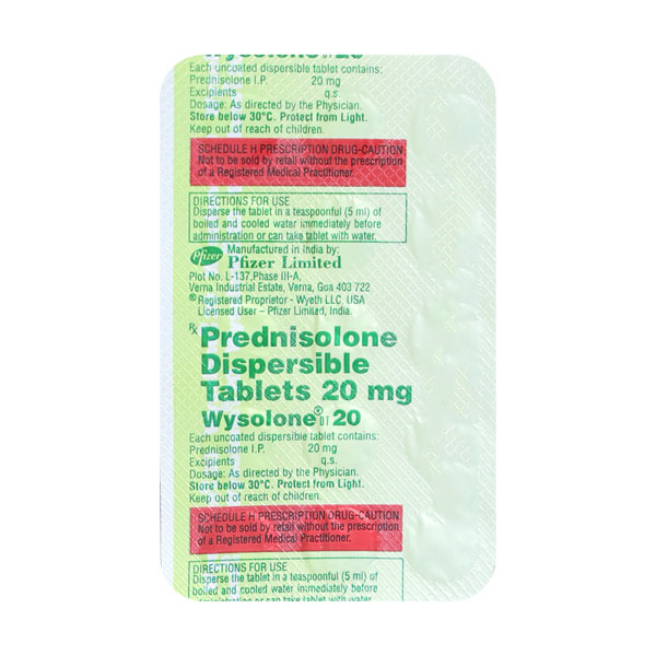 WYSOLONE DT 20MG TABLET
