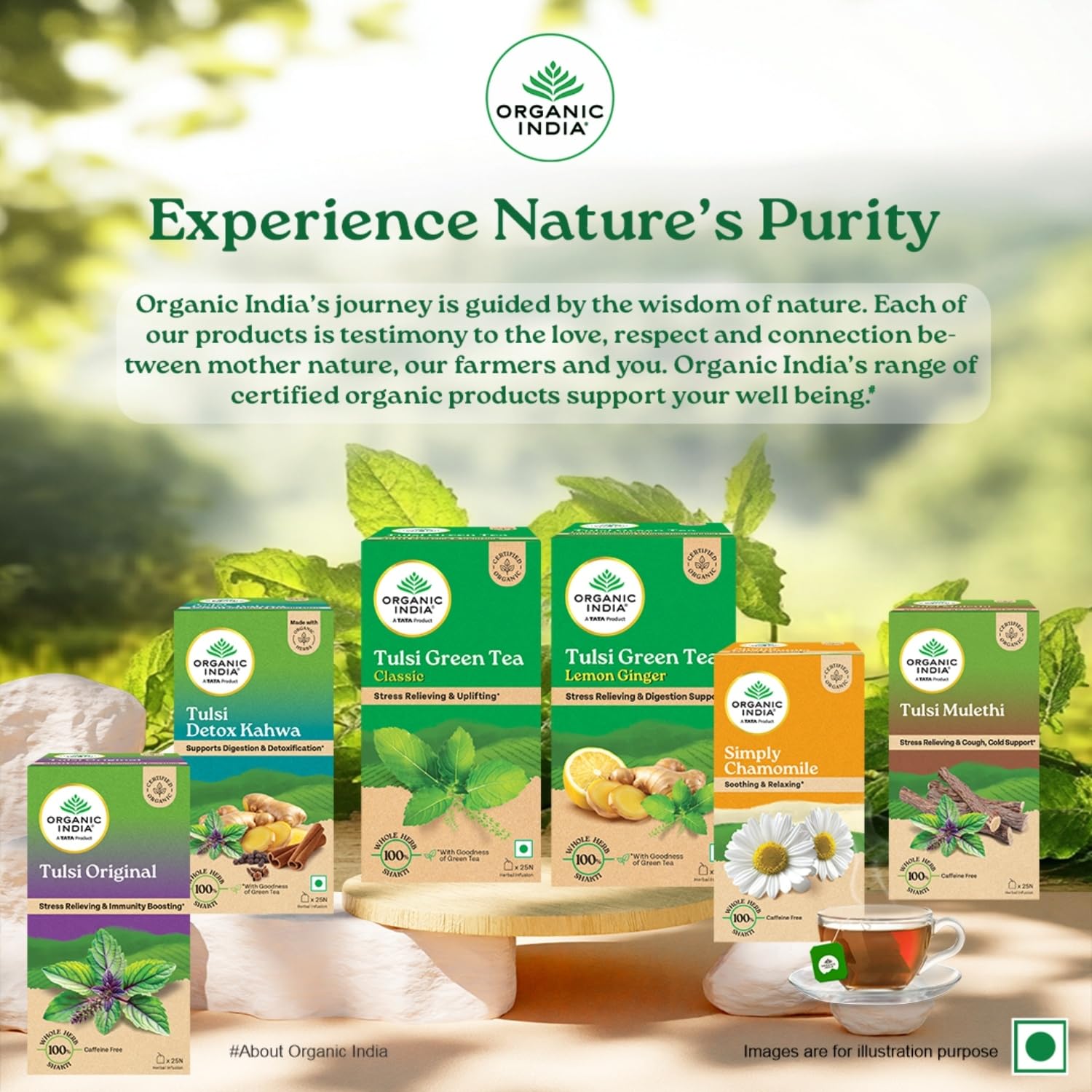 ORGANIC INDIA TULSI GREEN TEA CLASSIC- UPLIFTS MOOD, RICH IN ANTIOXIDANTS 25 TEA BAGS