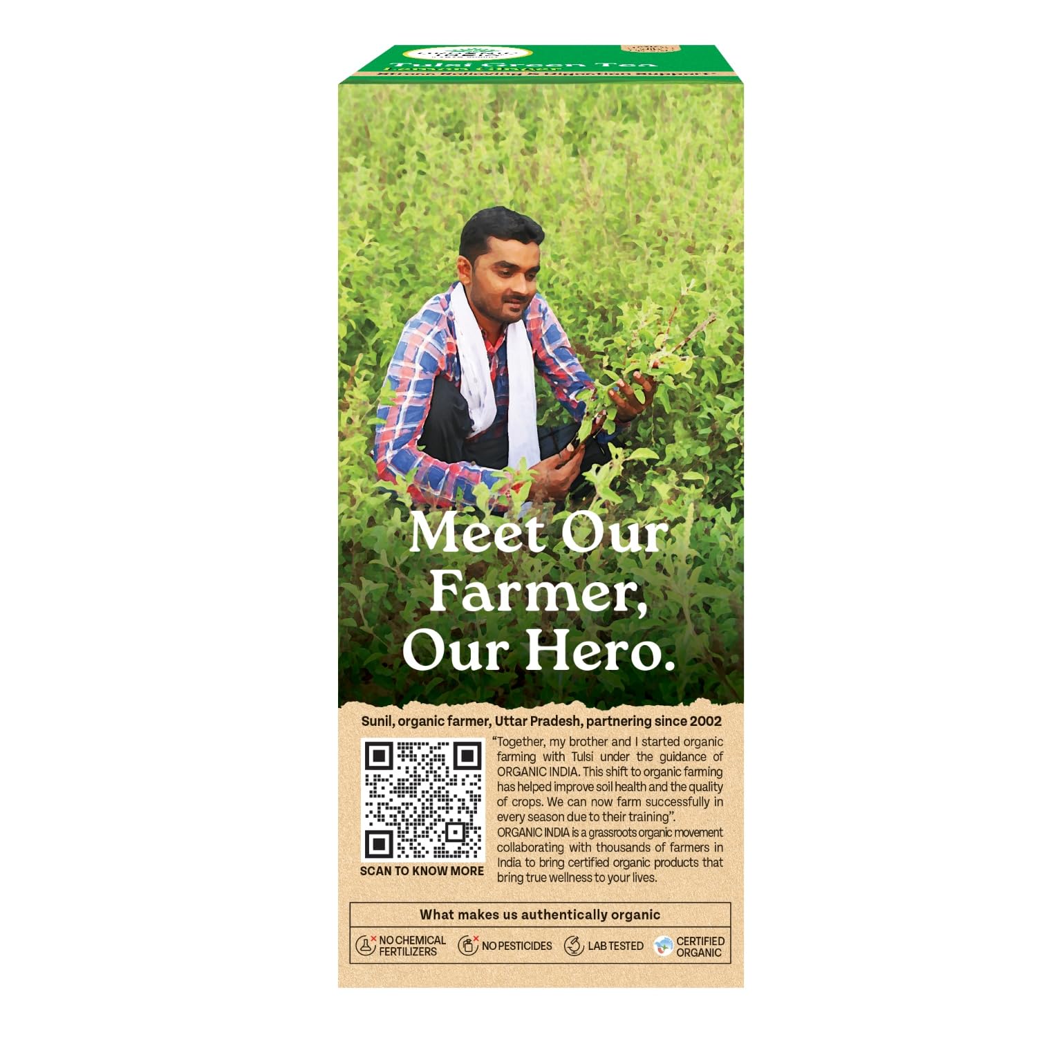 ORGANIC INDIA TULSI GREEN TEA LEMON GINGER - SUPPORTS DIGESTION, REFRESHING TASTE, 25 TEA BAGS