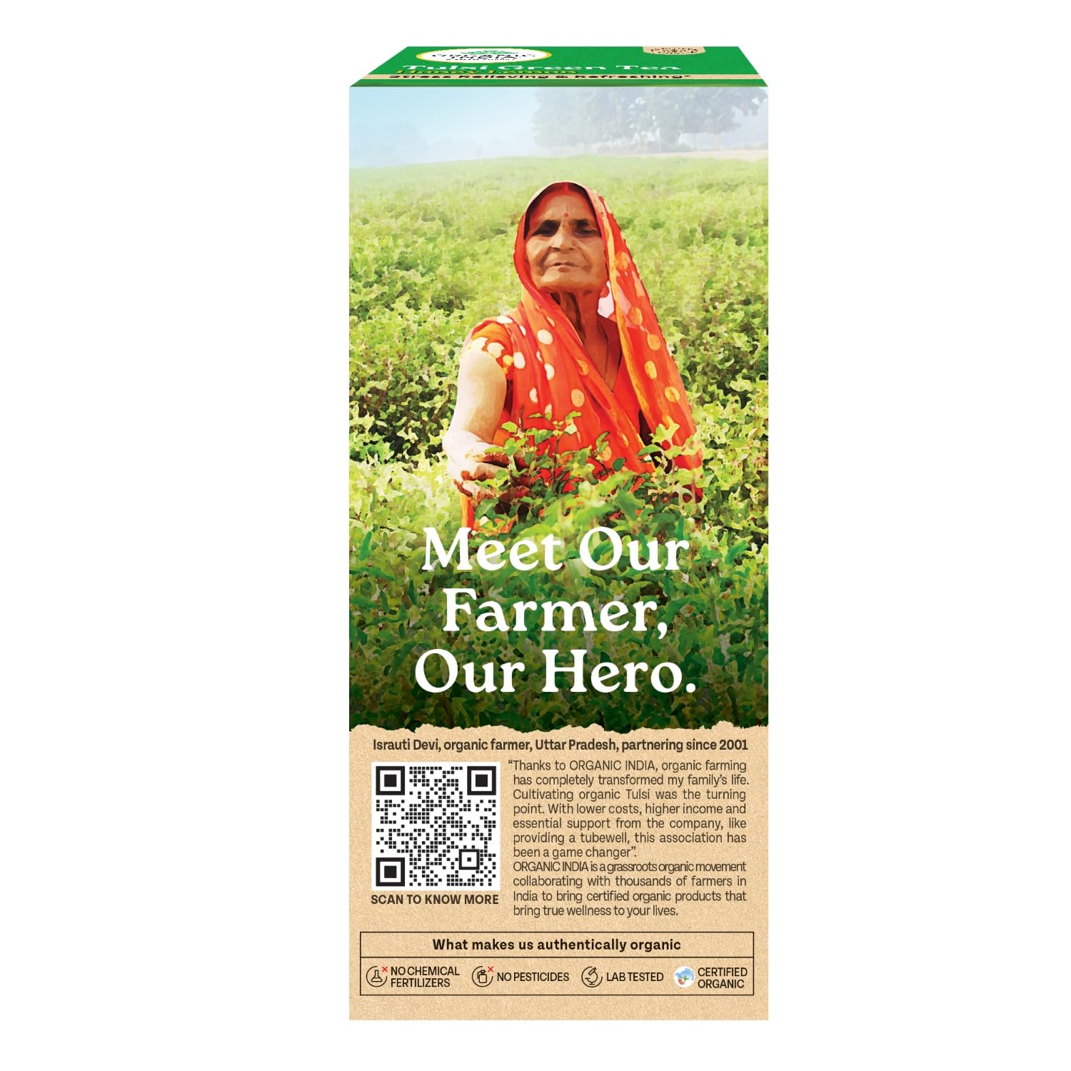 ORGANIC INDIA TULSI GREEN TEA HONEY LEMON 25 TEABAGS