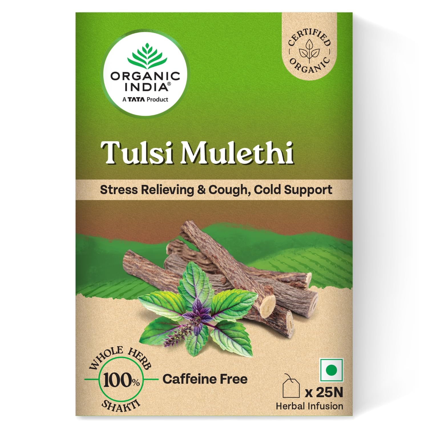 ORGANIC INDIA TULSI MULETHI, 25 TEA BAGS