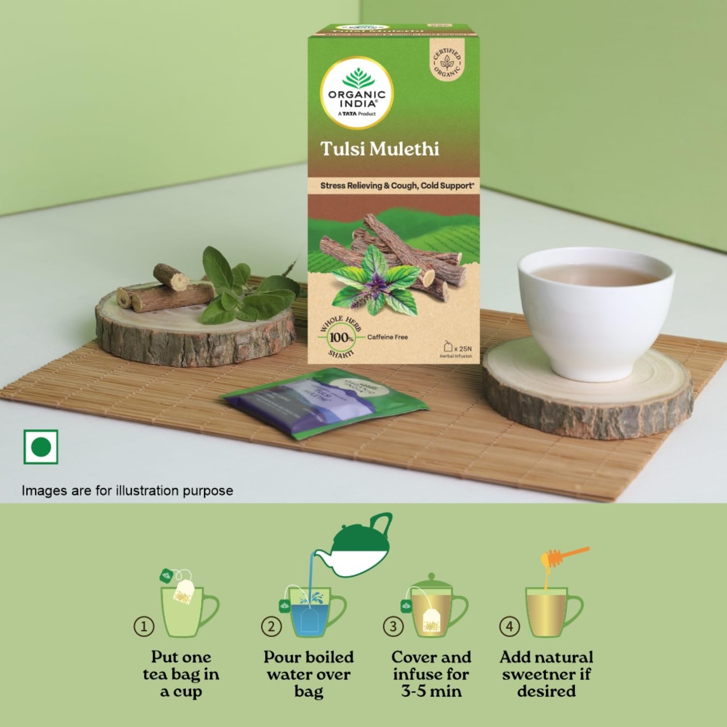 ORGANIC INDIA TULSI MULETHI, 25 TEA BAGS