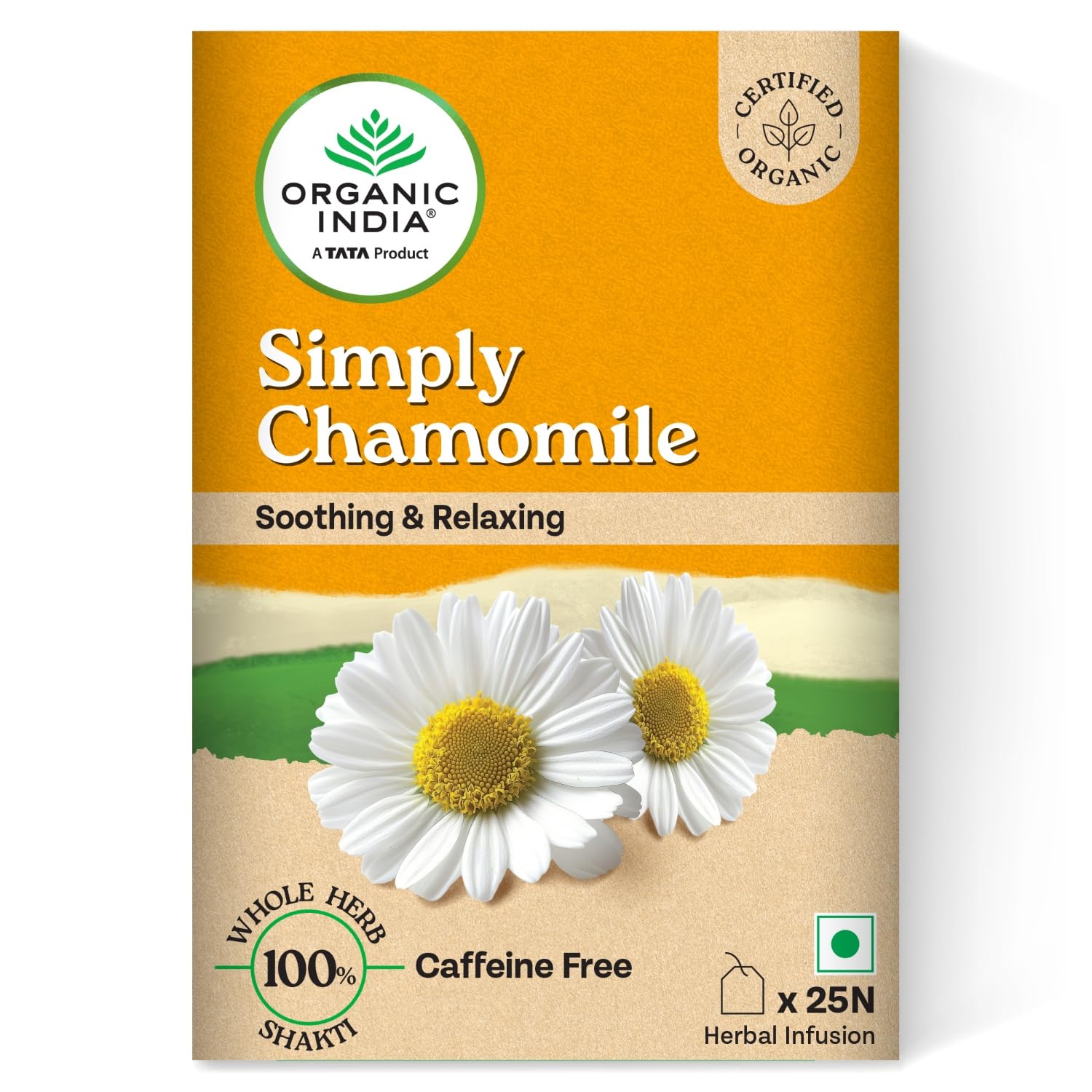 ORGANIC INDIA SIMPLY CHAMOMILE 25 TEA BAGS
