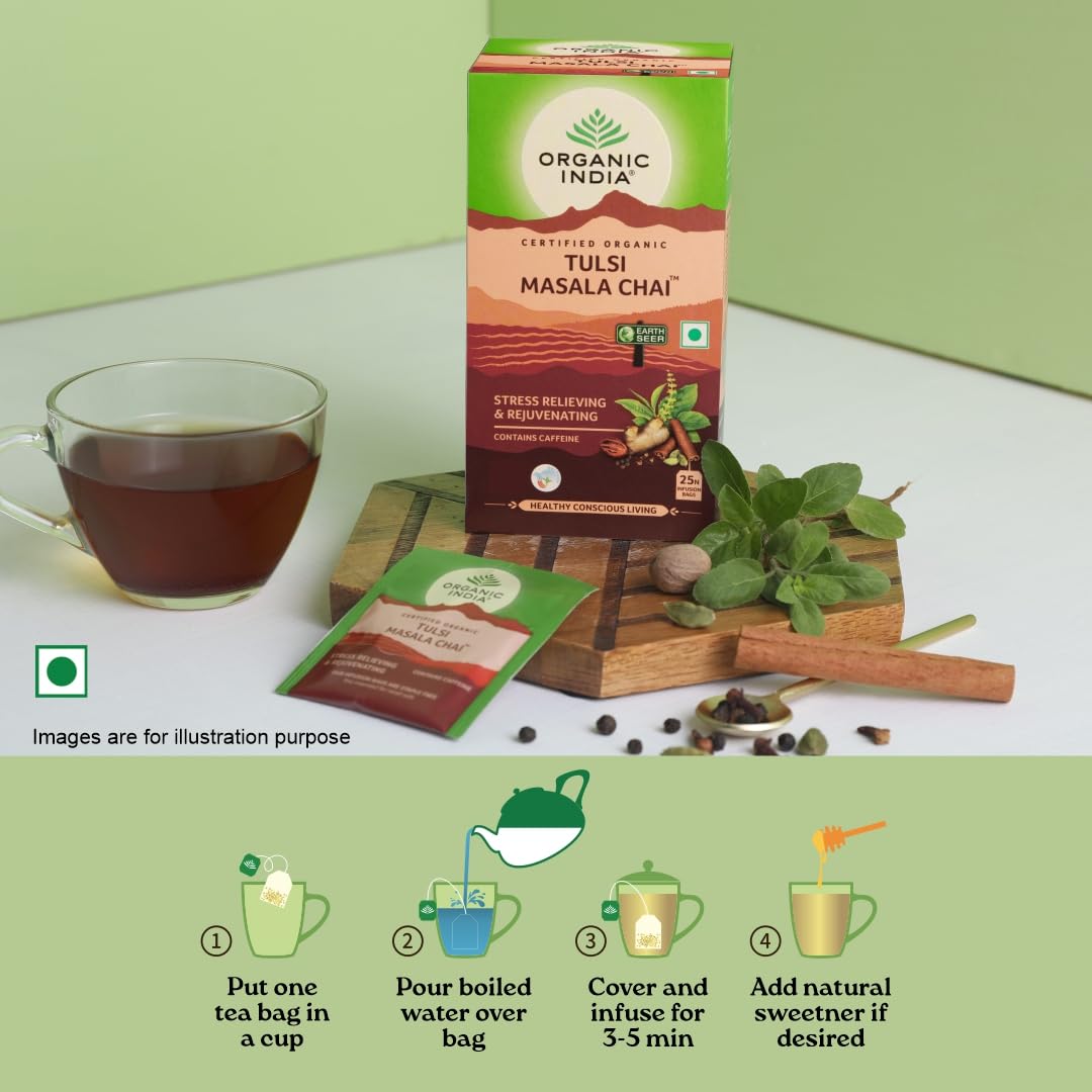 ORGANIC INDIA TULSI CHAI MASALA - 25 TEA BAGS