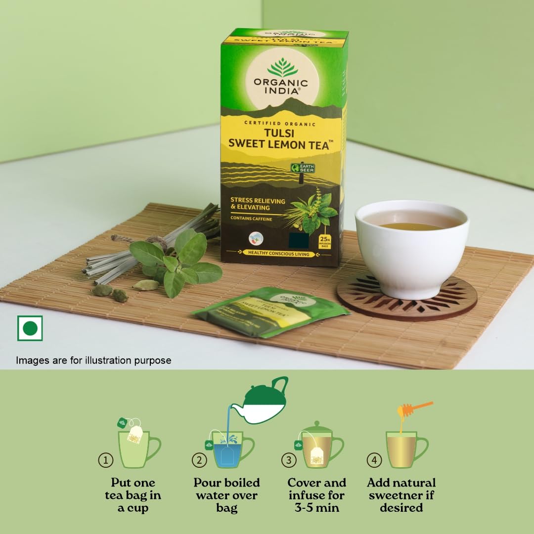 ORGANIC INDIA TULSI SWEET LEMON 25 TEA BAGS