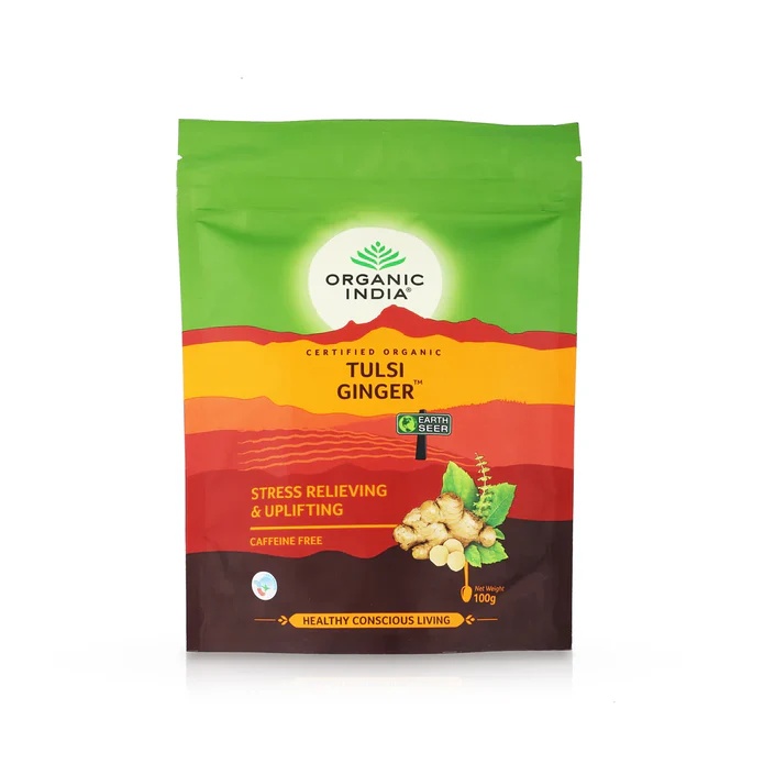 ORGANIC INDIA TULSI GINGER 100G ZIPPER