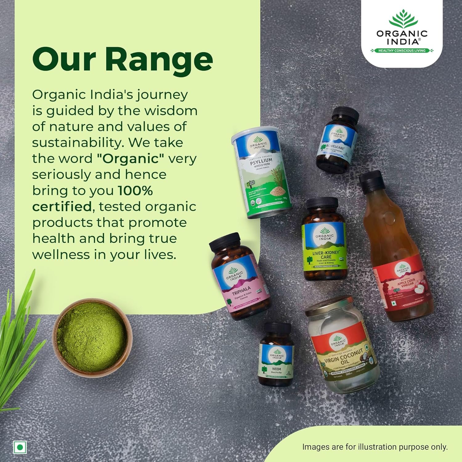 ORGANIC INDIA WHEAT GRASS POWDER- 100 GM
