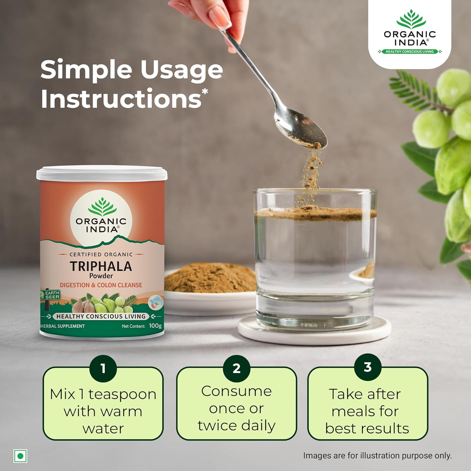 ORGANIC INDIA TRIPHALA POWDER - 100 GM