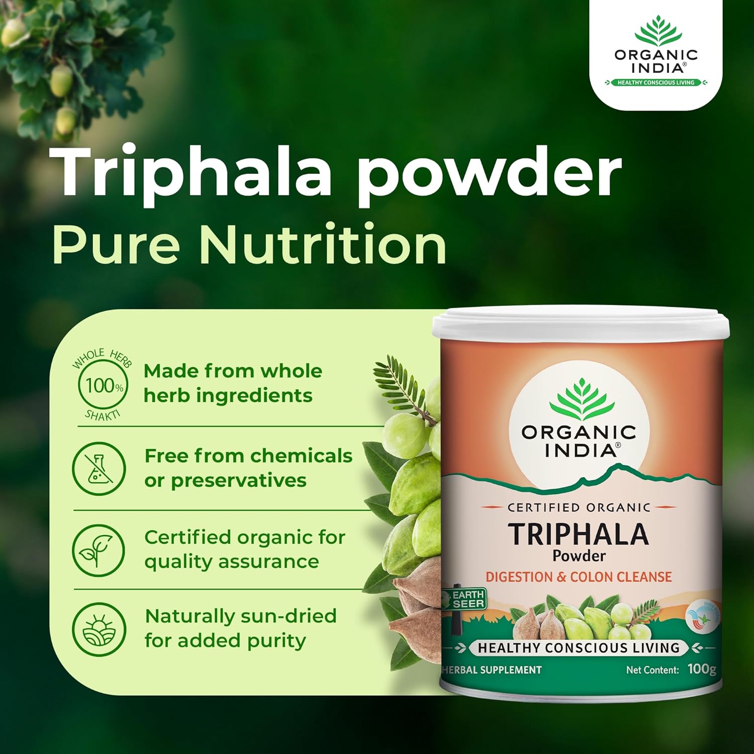 ORGANIC INDIA TRIPHALA POWDER - 100 GM