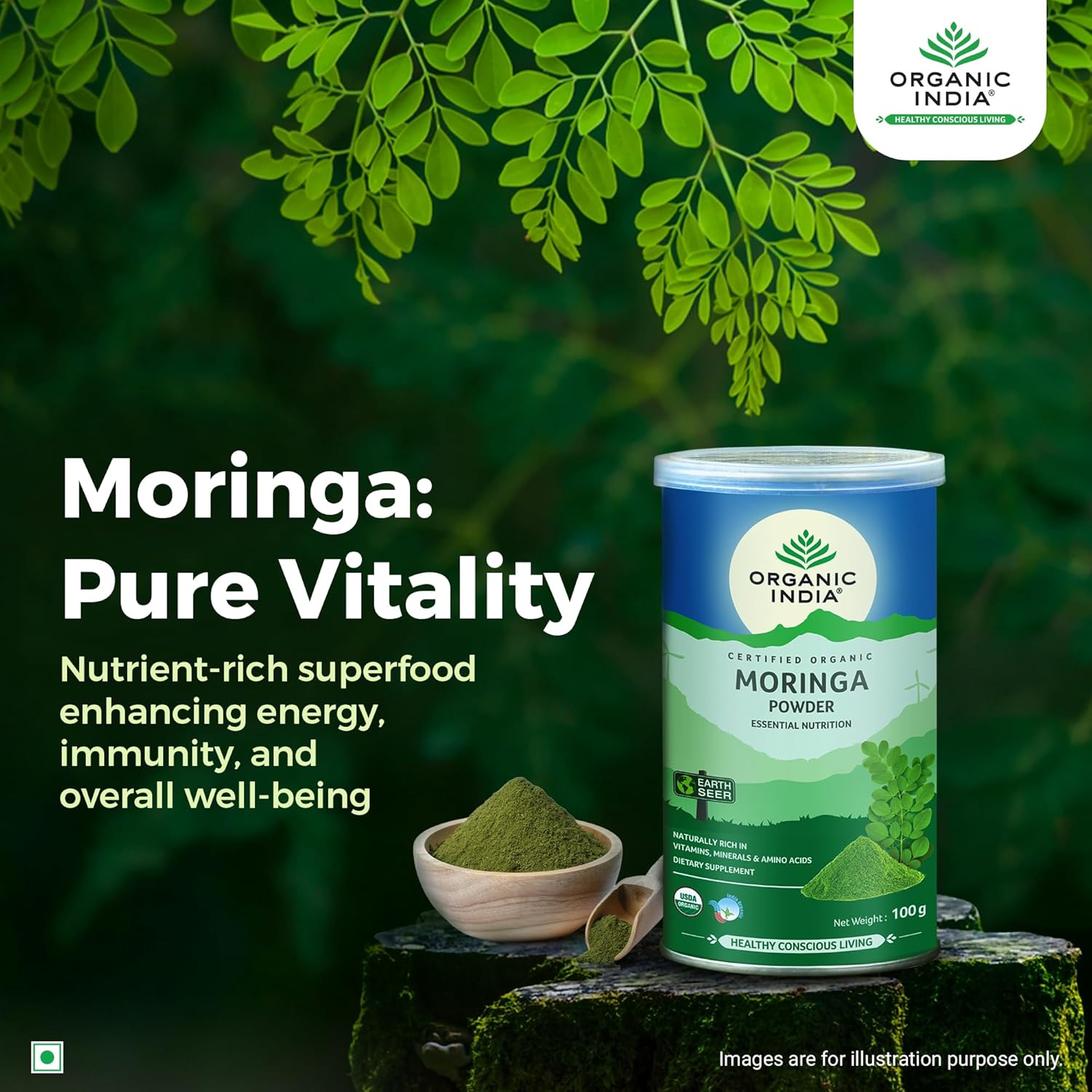 ORGANIC INDIA MORINGA POWDER - 100 GM