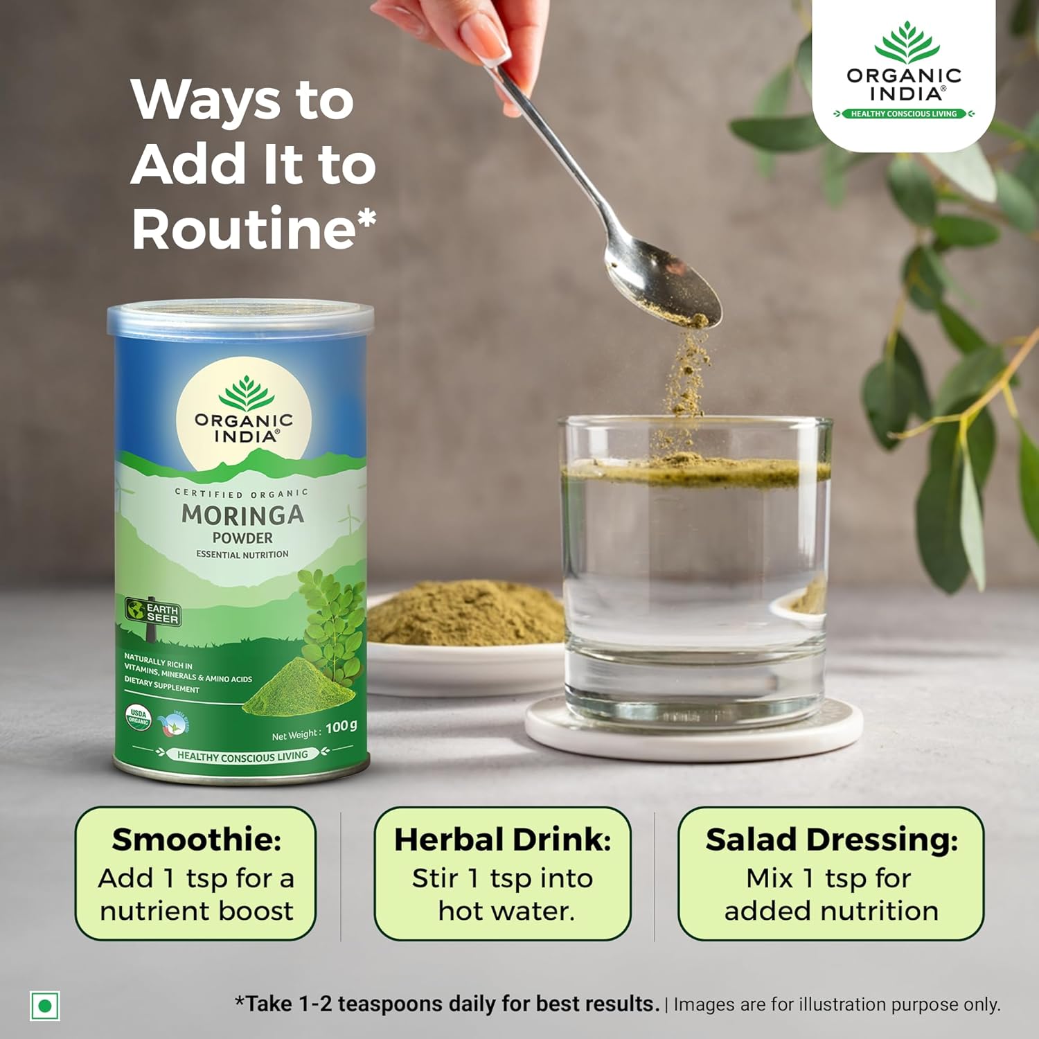 ORGANIC INDIA MORINGA POWDER - 100 GM