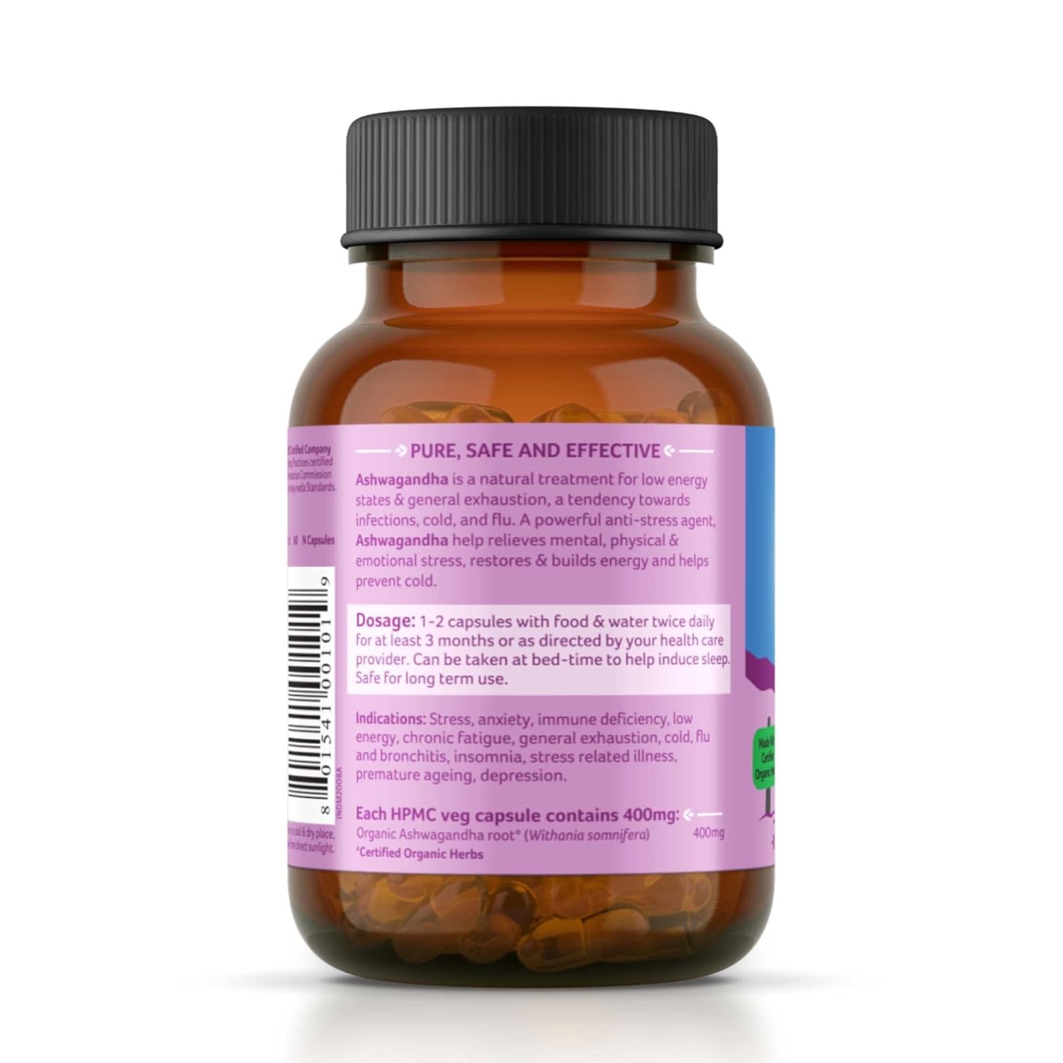 ORGANIC INDIA PURE ASHWAGANDHA ROOT 60 CAPSULES