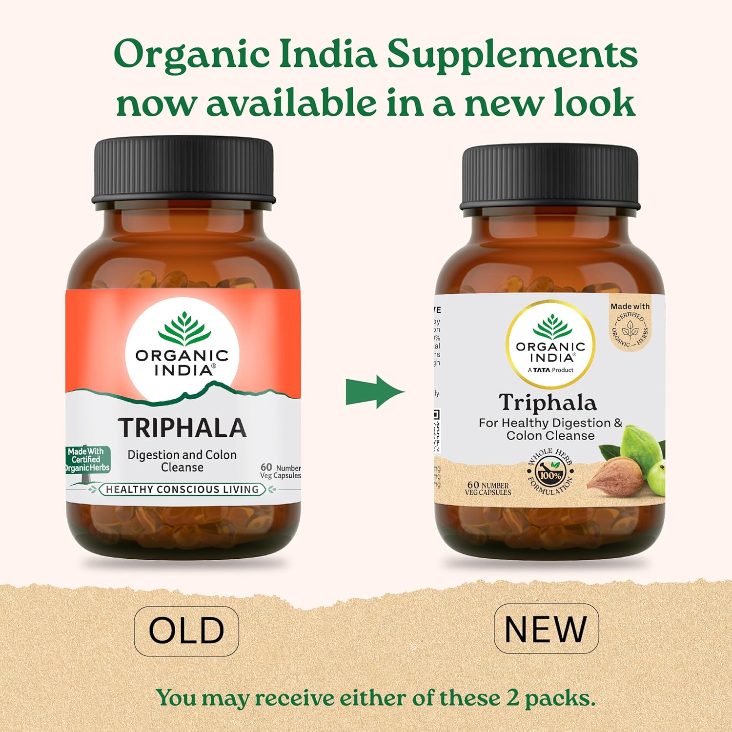 ORGANIC INDIA TRIPHALA CAPSULES SUPPORTS IMMUNE SYSTEM, COLON & DIGESTION,& GUT HEALTH 60 CAPSULES