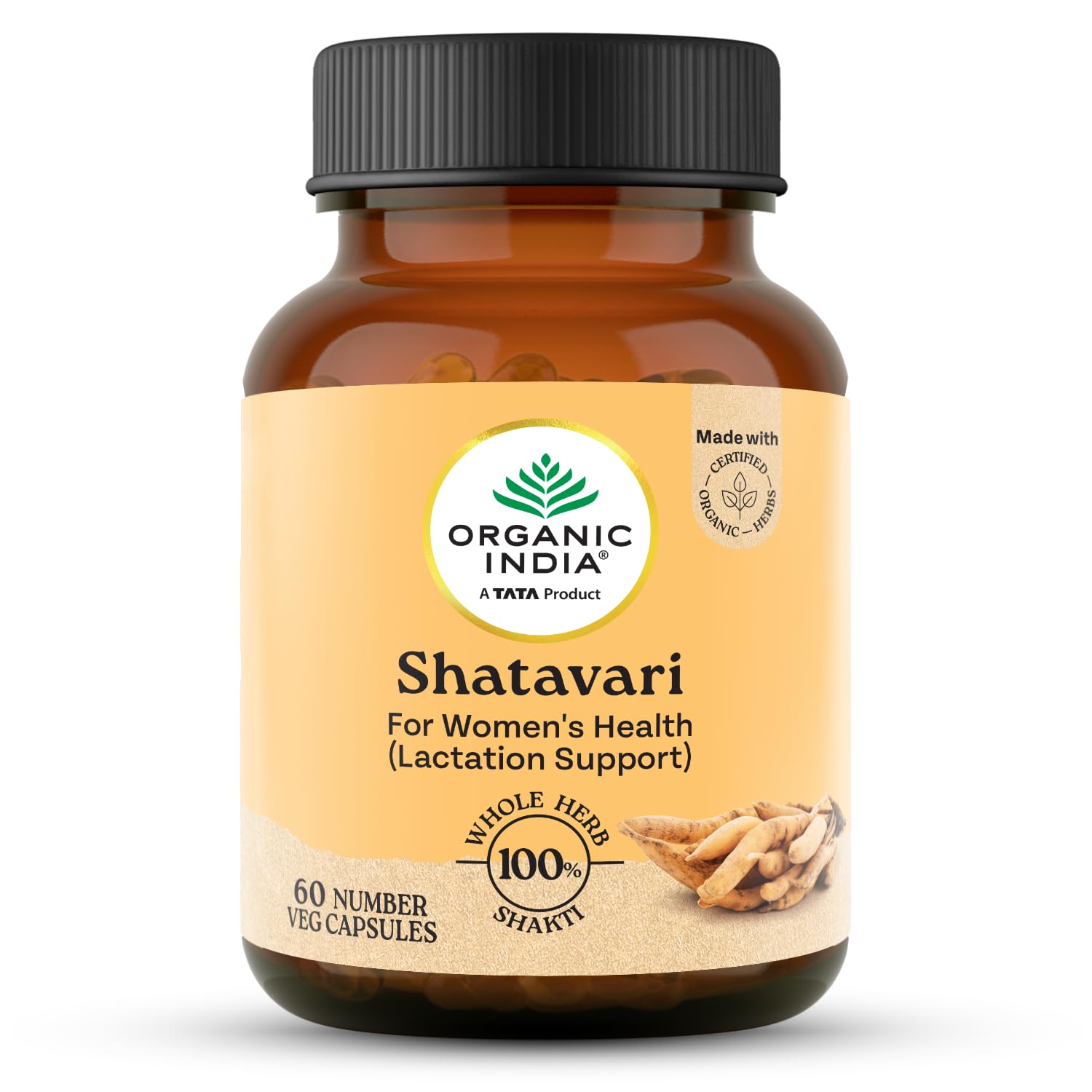 ORGANIC INDIA SHATAVARI WITH PLANT BASED ESTROGENS, HELPS BOOSTS HEALTH 60 CAPSULES