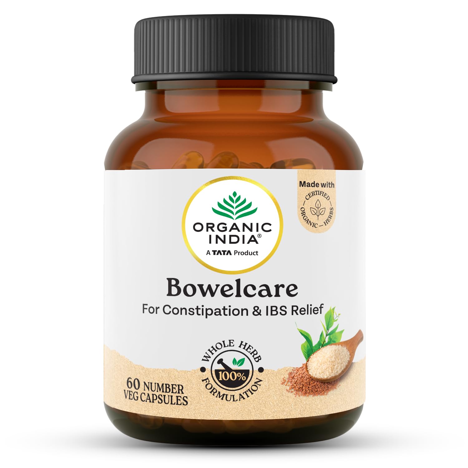 ORGANIC INDIA BOWELCARE - 60 CAPSULES BOTTLE