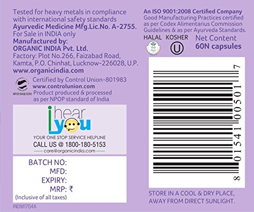 ORGANIC INDIA BRAHMI - 60 CAPSULES