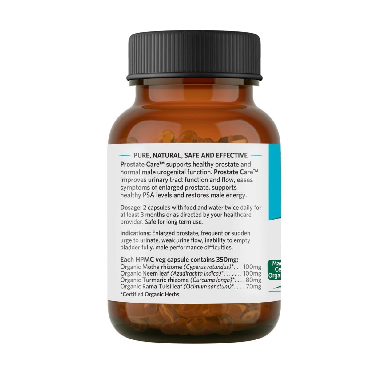 ORGANIC INDIA PROSTATE CARE  SUPPORTS HEALTHY PROSTATE & URINARY TRACT FUNCTION 60 CAPSULES